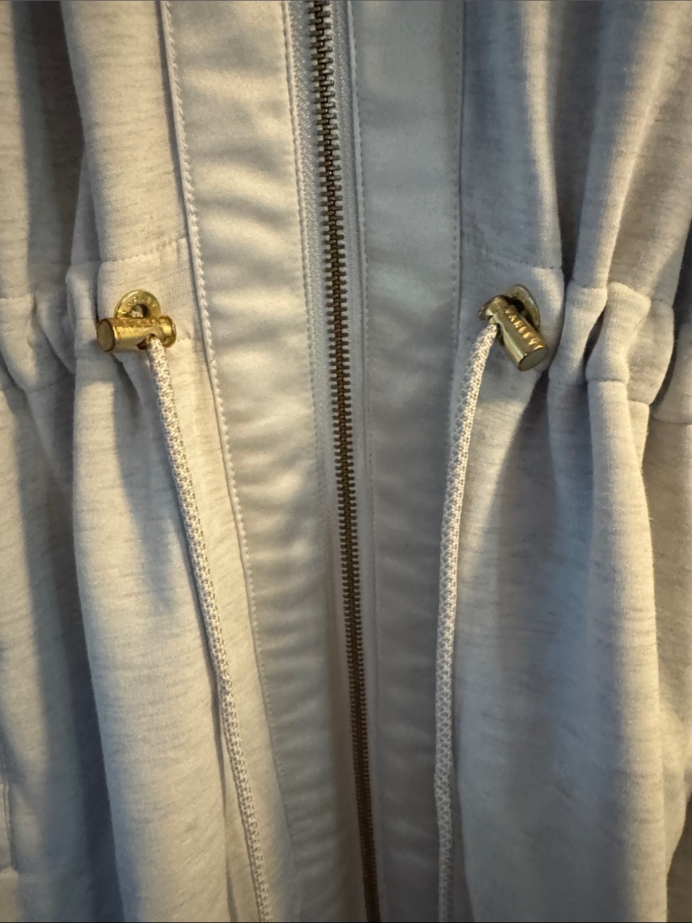 Varley Light Ivory Drawstring Zip Jacket with Gold Hardware - Picture 6 of 10